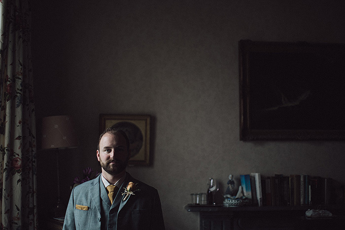 groom portrait in his room