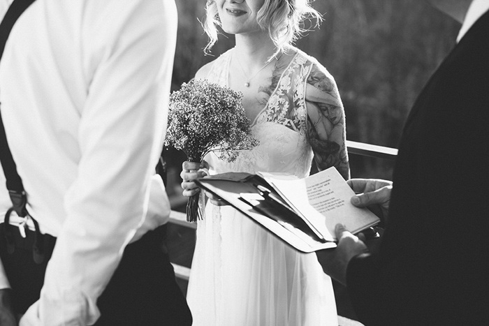 bride at elopement ceremony