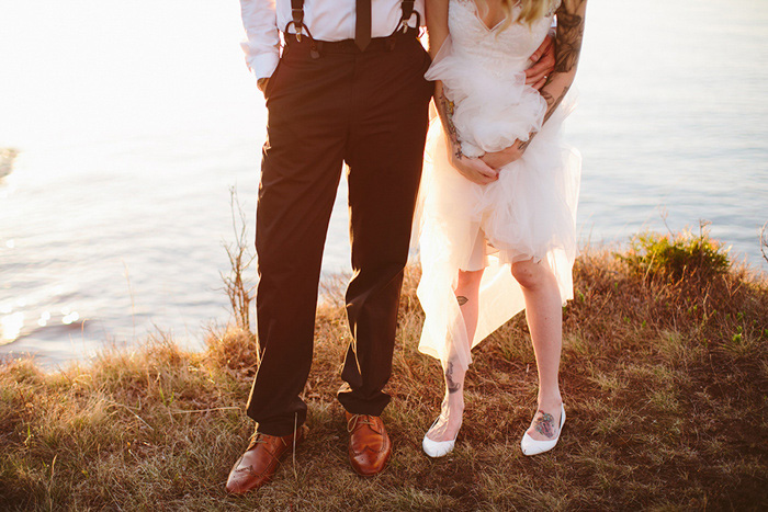 bride and groom feet