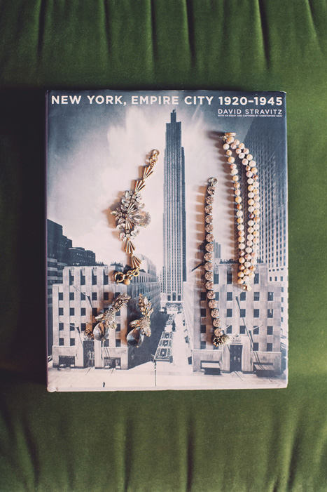 wedding jewellery on vintage New York book