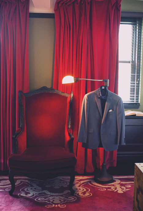 groom's suit hanging up