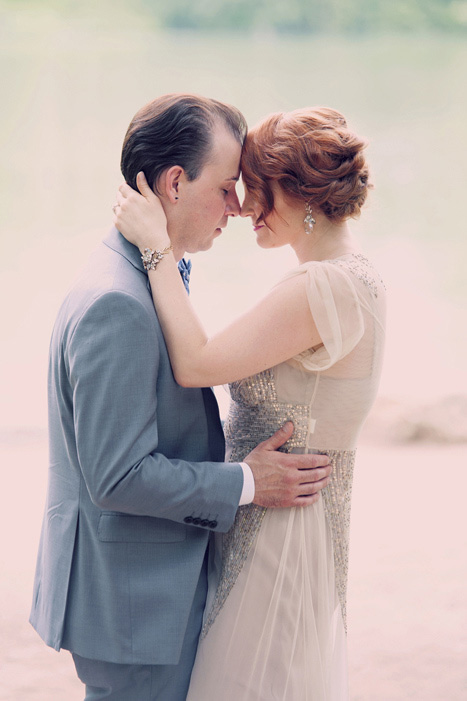 intimate bride and groom portrait