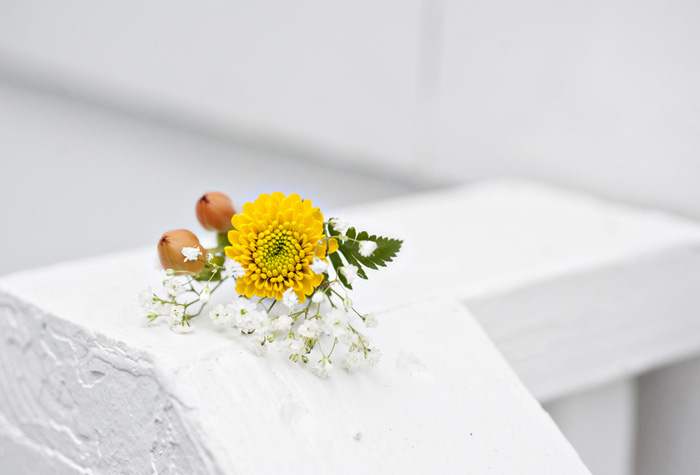 yellow boutonniere