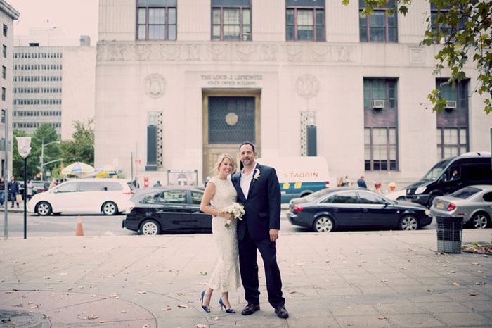 bride and groom in New York