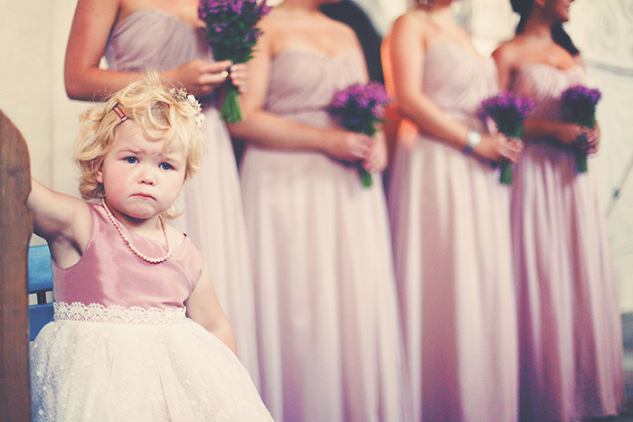 flower girl at the altar