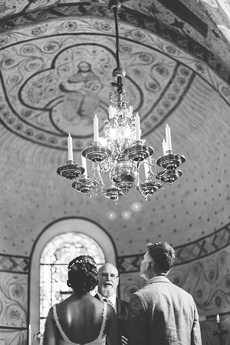 chandelier in wedding church