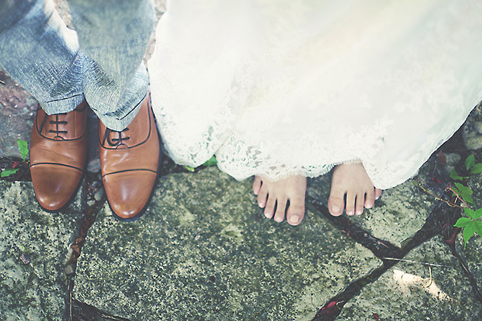 bride and groom's feet