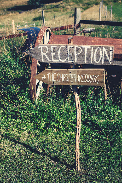 wooden wedding reception signs