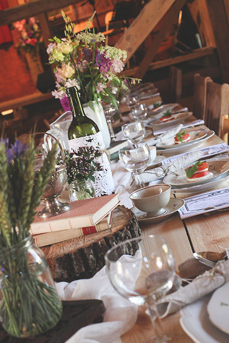 barn wedding table setting