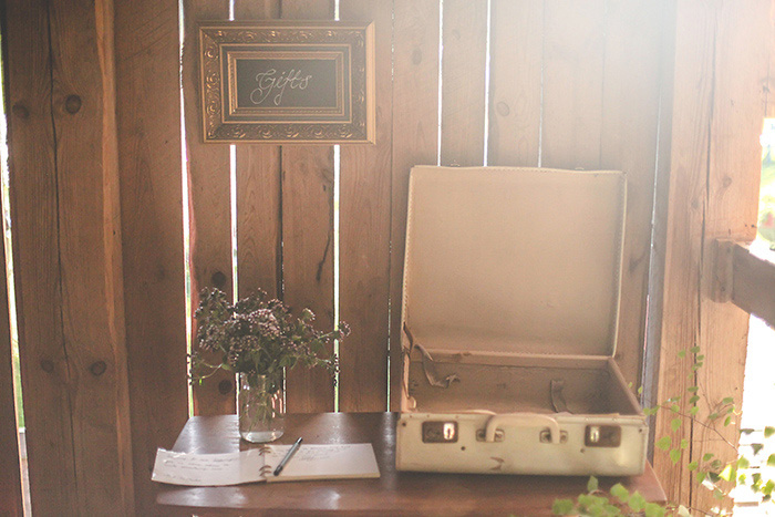 wedding card and gift table