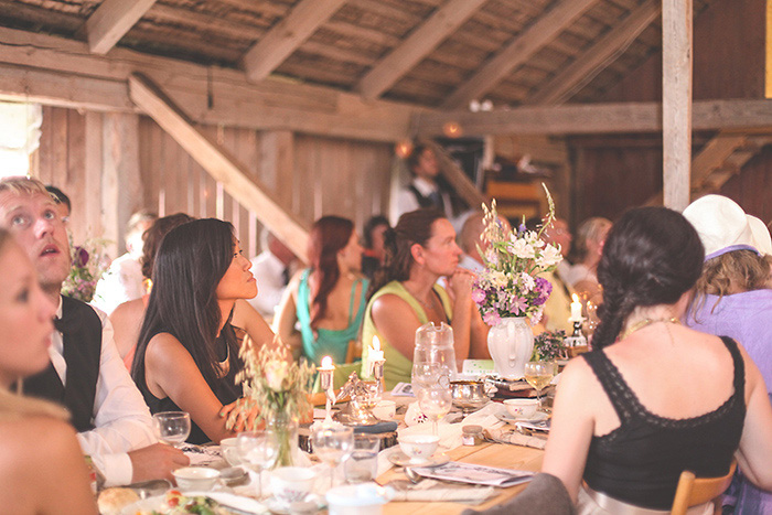 Swedish barn wedding reception