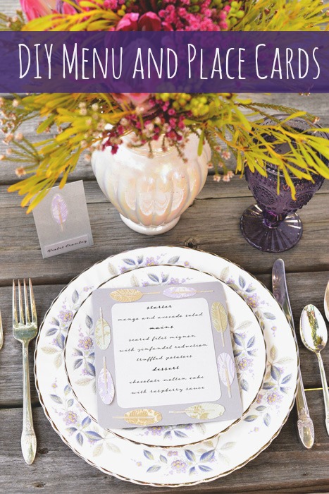 diy menu and place cards