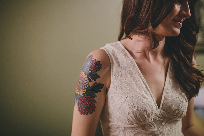 bride's arm tattoo