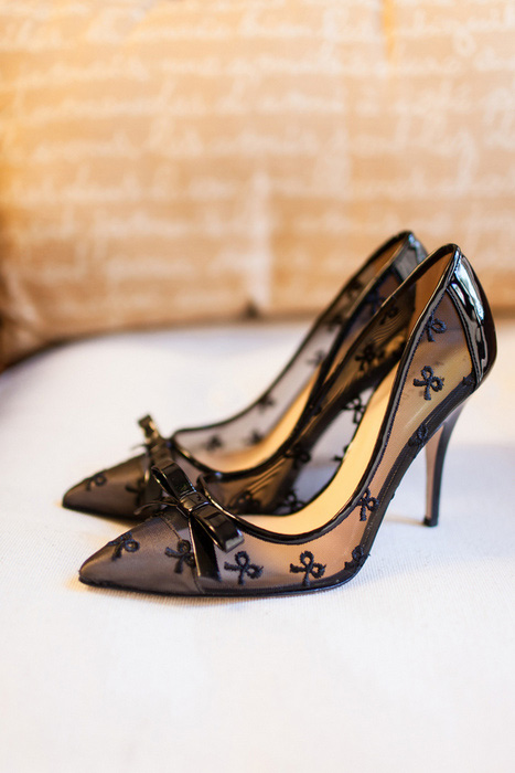 black mesh wedding shoes