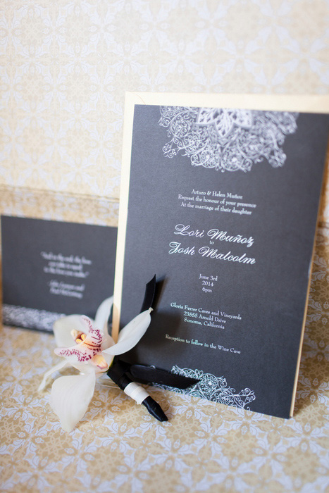 black wedding invitation