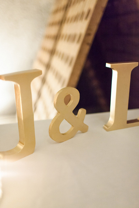 gold wedding initials