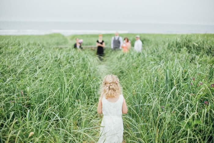 flower girl walking to ceremony