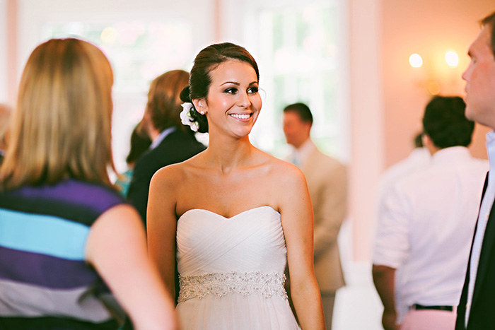 bride talking to guests