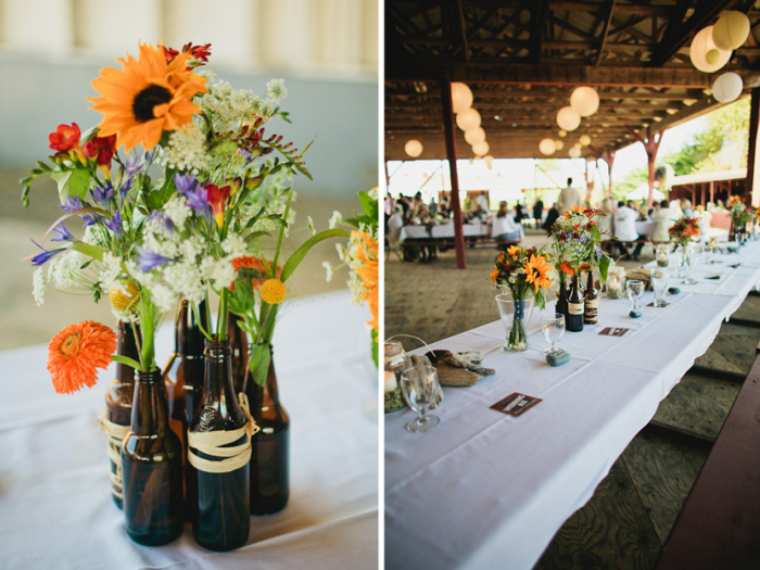 beer bottle centerpiece