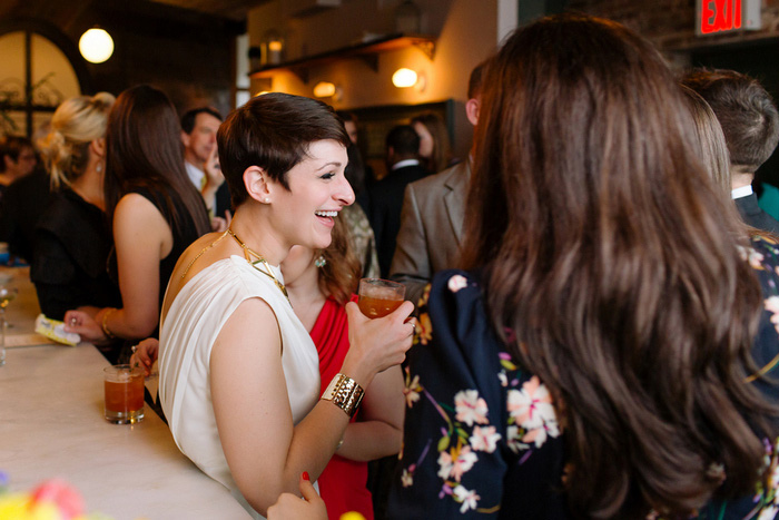 bride enjoying a cocktail