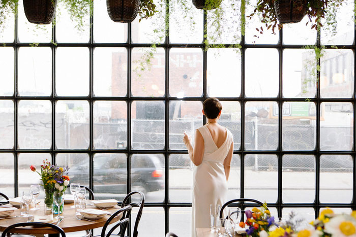 bride in brooklyn restaurant