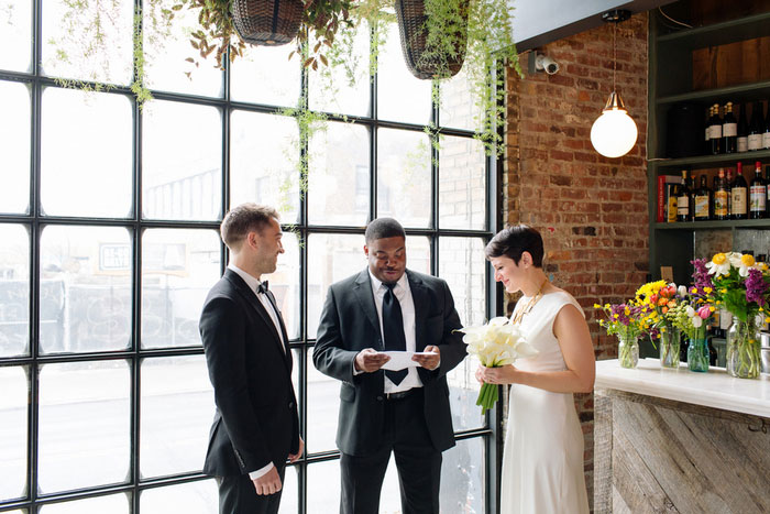 restaurant wedding ceremony