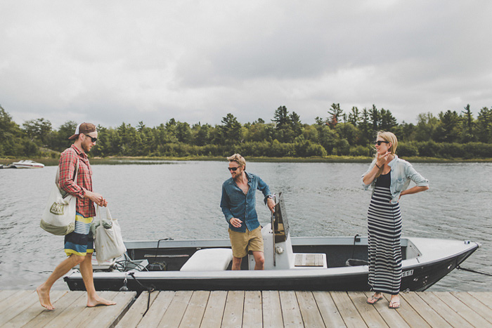 wedding guests arriving by boat