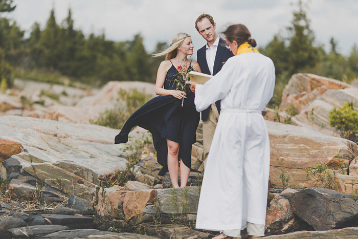 outdoor Georgian Bay wedding ceremony