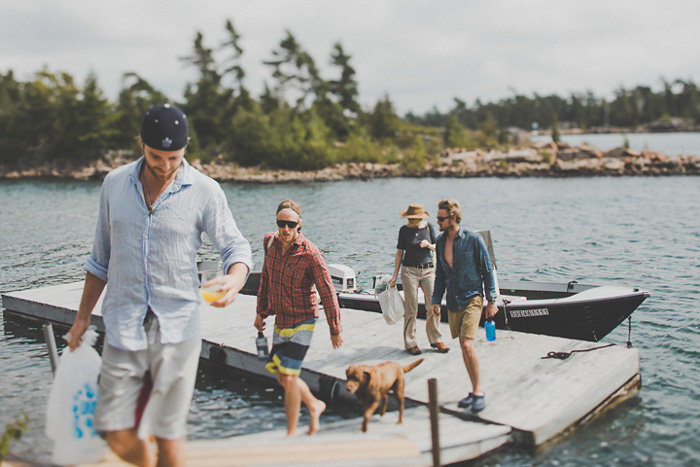 groomsmen arriving by boat