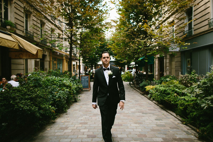 groom walking in paris