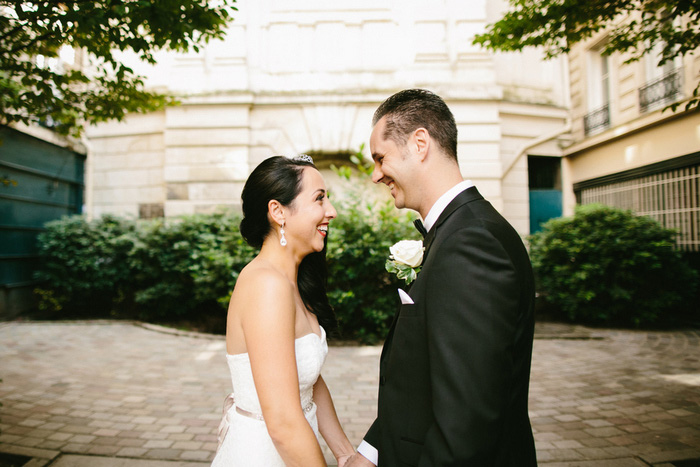 bride and groom first look