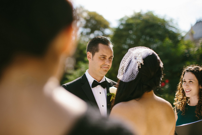 groom at paris elopement ceremony