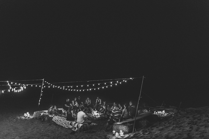 beach bonfire wedding reception