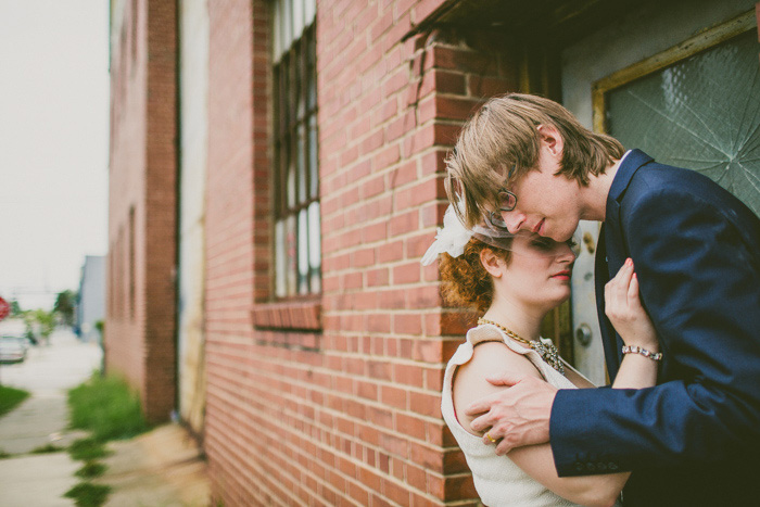 intimate bride and groom portrait