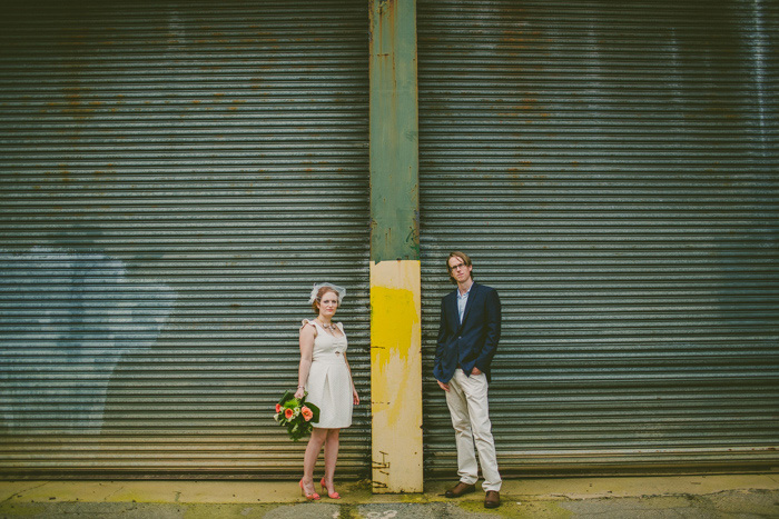 urban wedding portrait