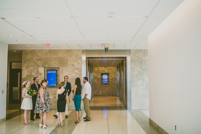 wedding party at courthouse