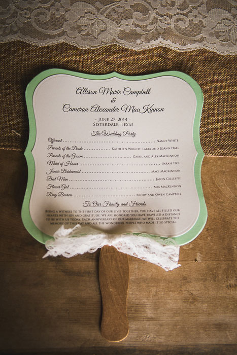 rustic wedding program