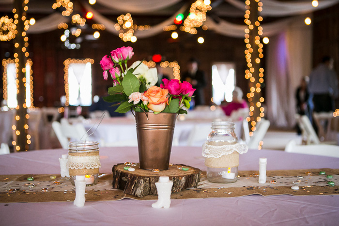 garden rose wedding centerpiece