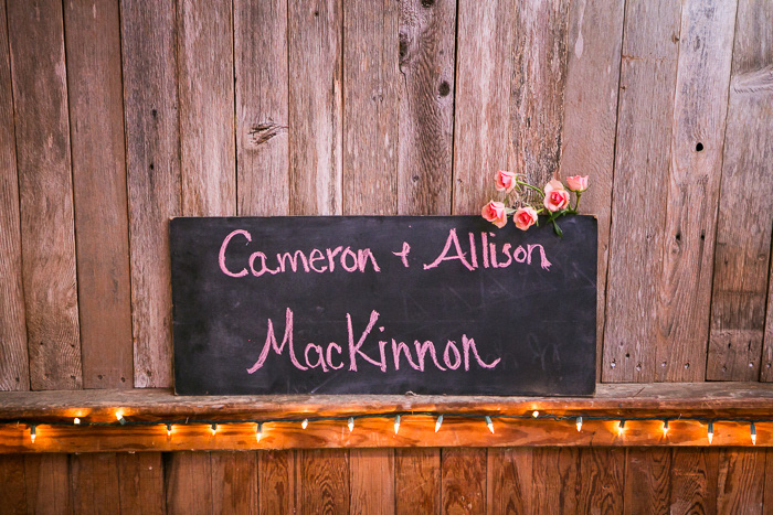 chalkboard wedding sign