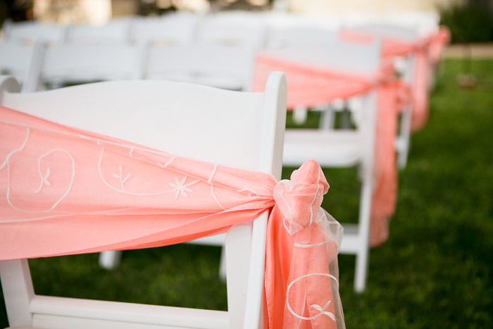 fabric wrapped wedding ceremony chairs