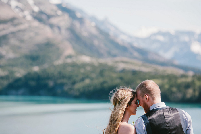 bride and groom head to head