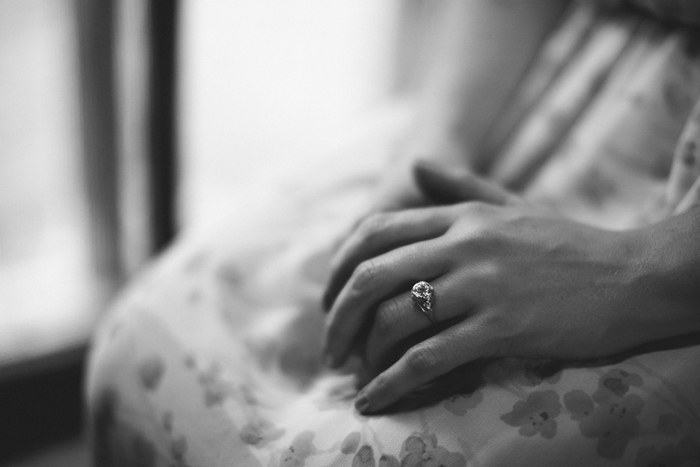 close-up of bride's hands