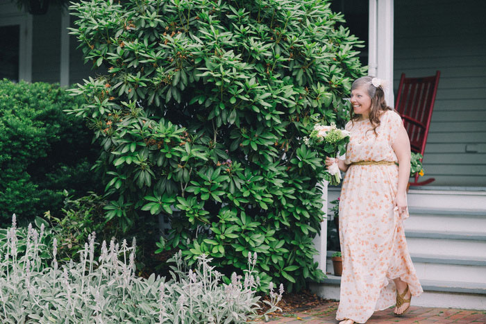 bride walking towards groom