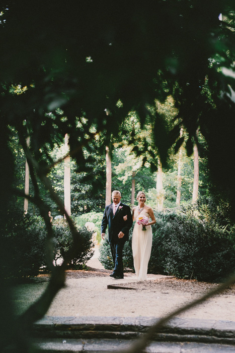 bride walking with her father