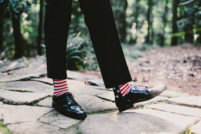 groom's american flag socks