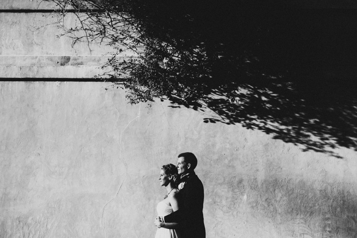 black and white wedding portrait