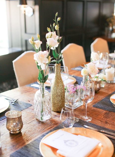 glitter bottle centerpieces