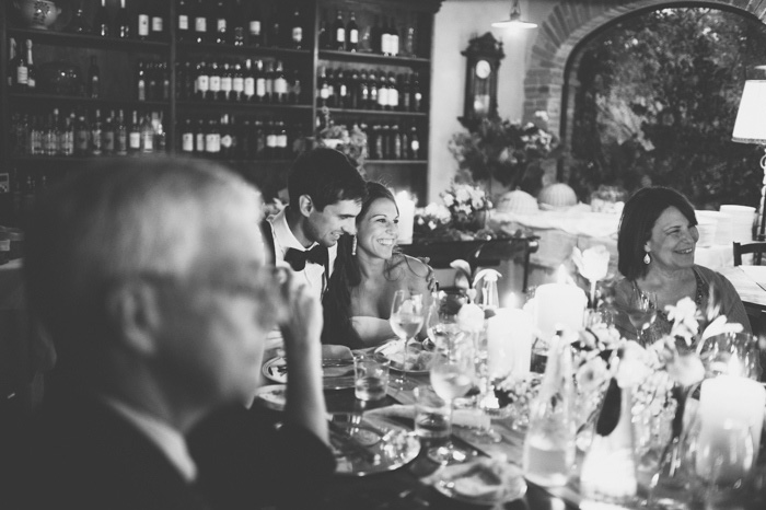 bride and groom at restaurant reception