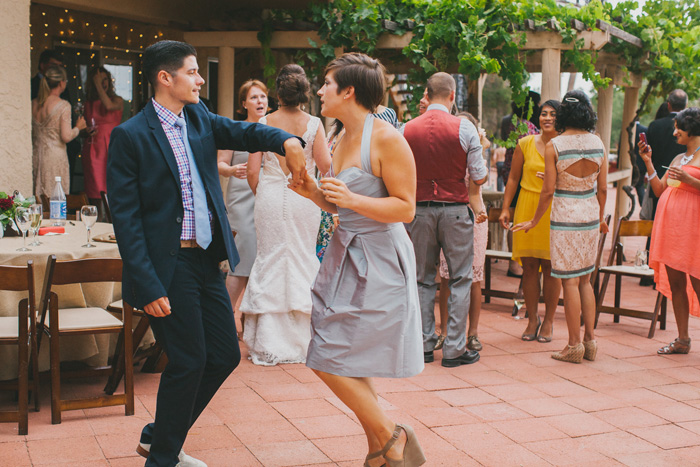 wedding guests dancing