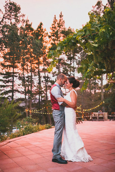 wedding portrait at dusk